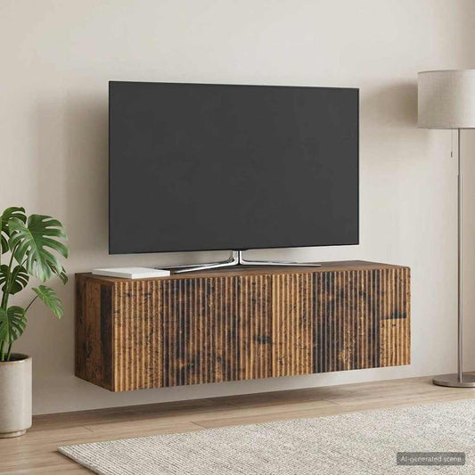 Mobile Porta TV da Muro 98 x 31 x 30 cm Legno antico