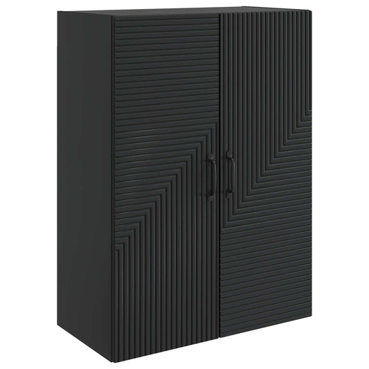 Mobiletto a muro Nero 66 x 34,5 x 90 cm Legno ingegnerizzato