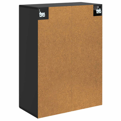 Mobiletto a muro Nero 66 x 34,5 x 90 cm Legno ingegnerizzato