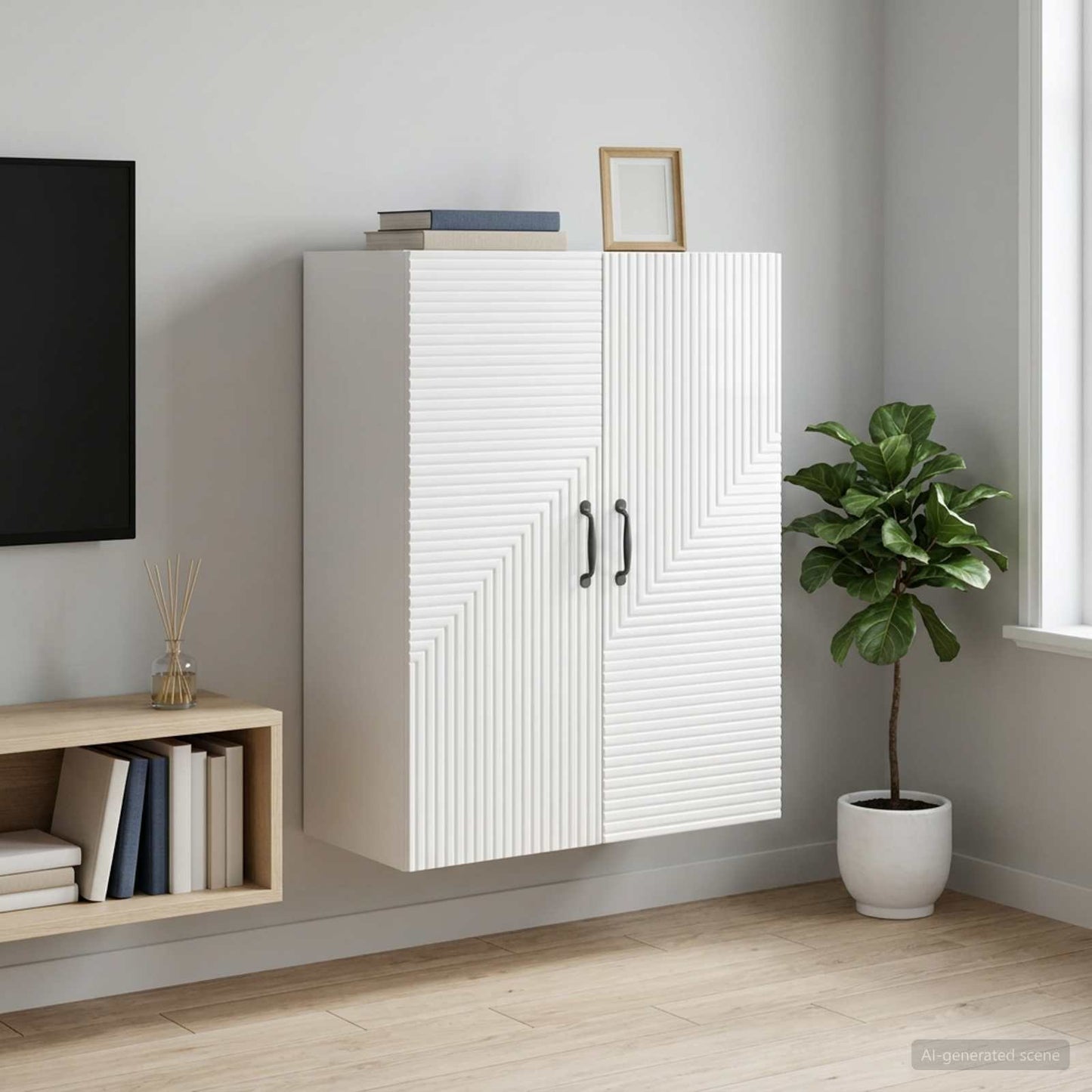 Mobiletto a muro Bianco Lucido 66 x 34,5 x 90 cm | homemem39