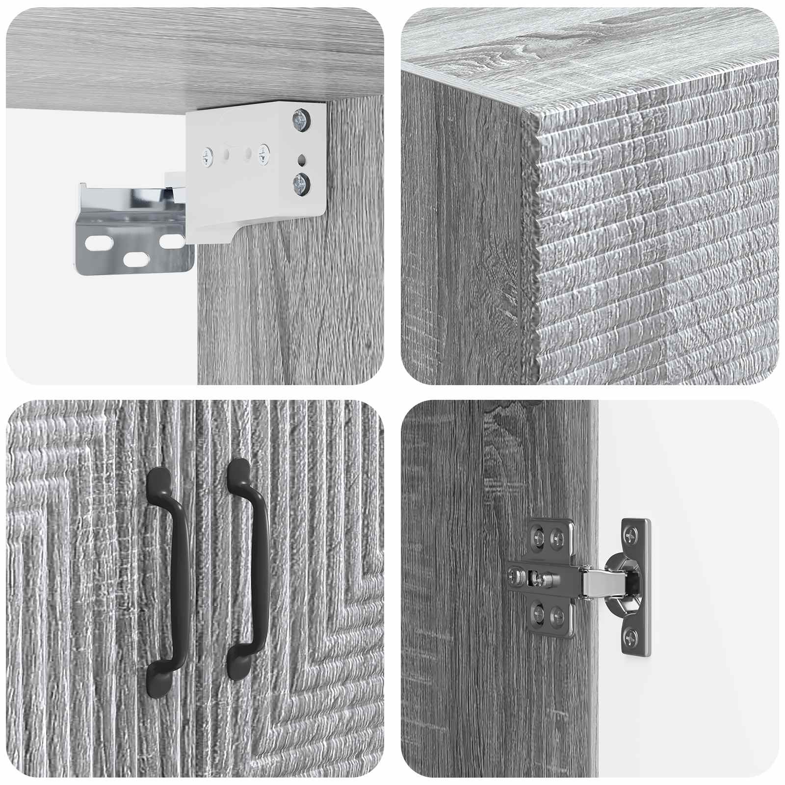 Mobiletto a muro Sonoma grigio 66 x 34,5 x 90 cm | homemem39