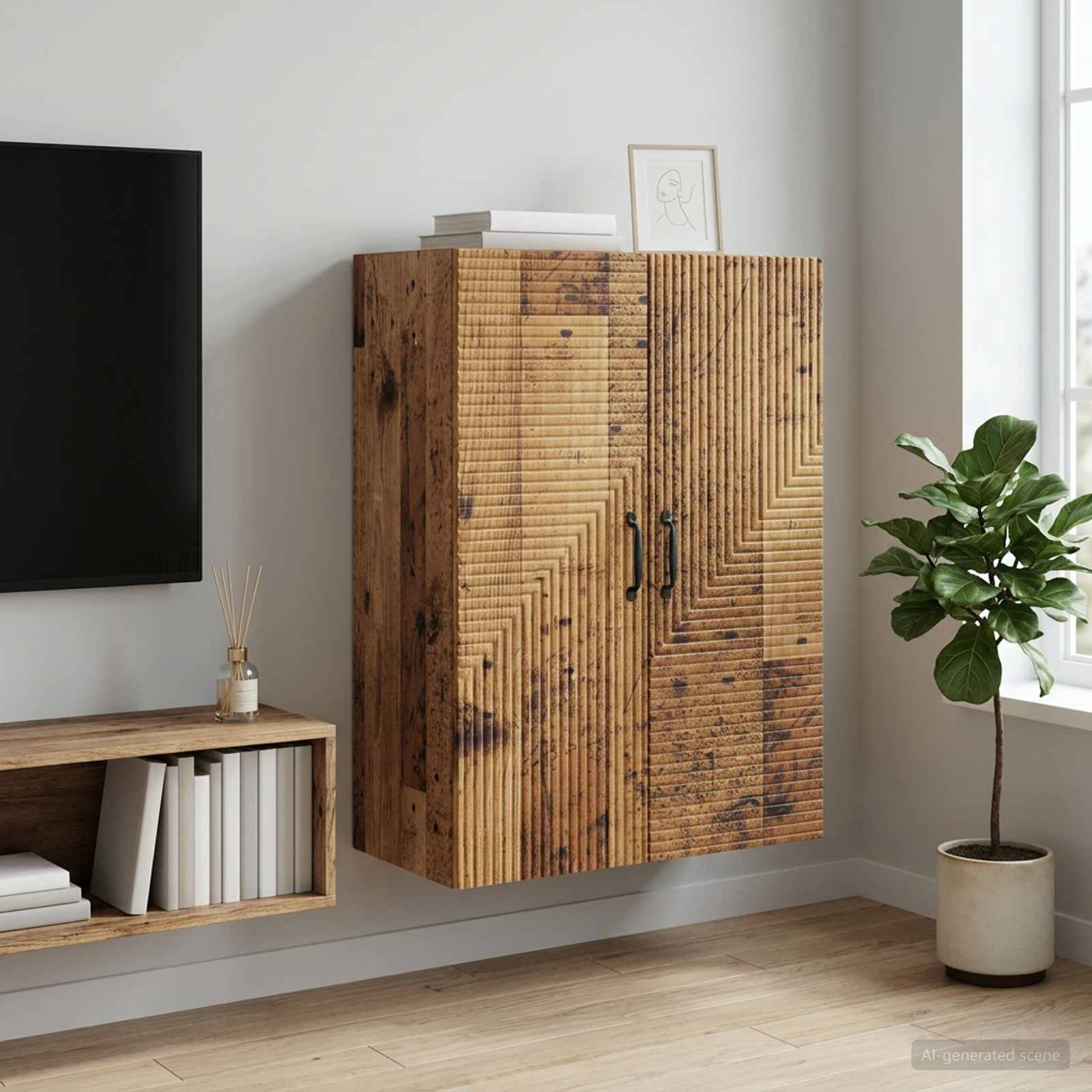 Mobiletto a muro Legno antico 66 x 34,5 x 90 cm | homemem39