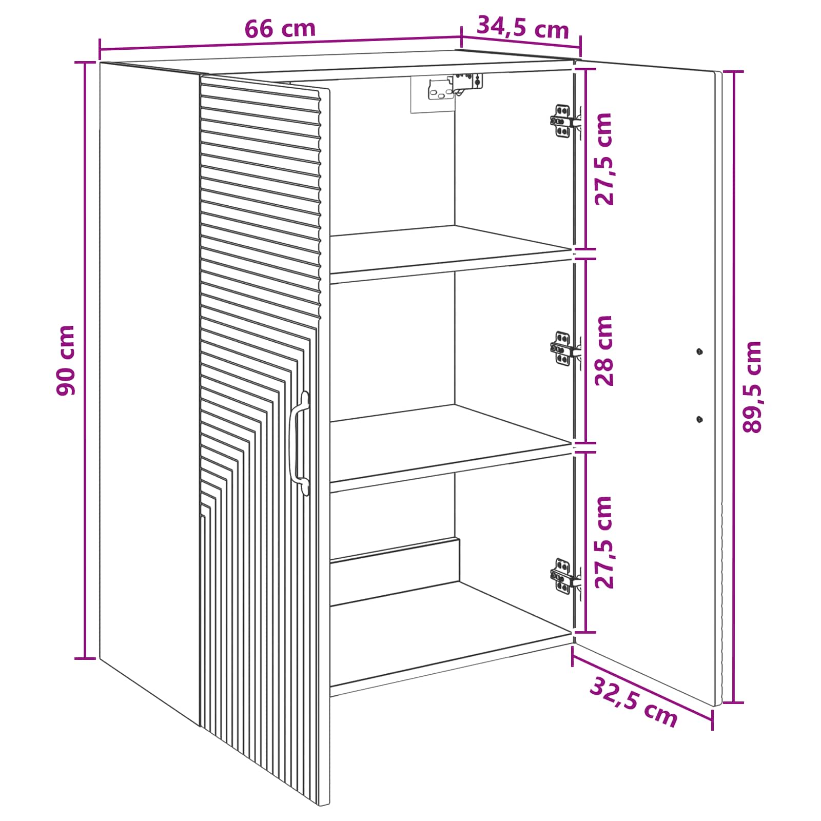Mobiletto a muro Rovere Artigianale 66 x 34,5 x 90 cm | homemem39