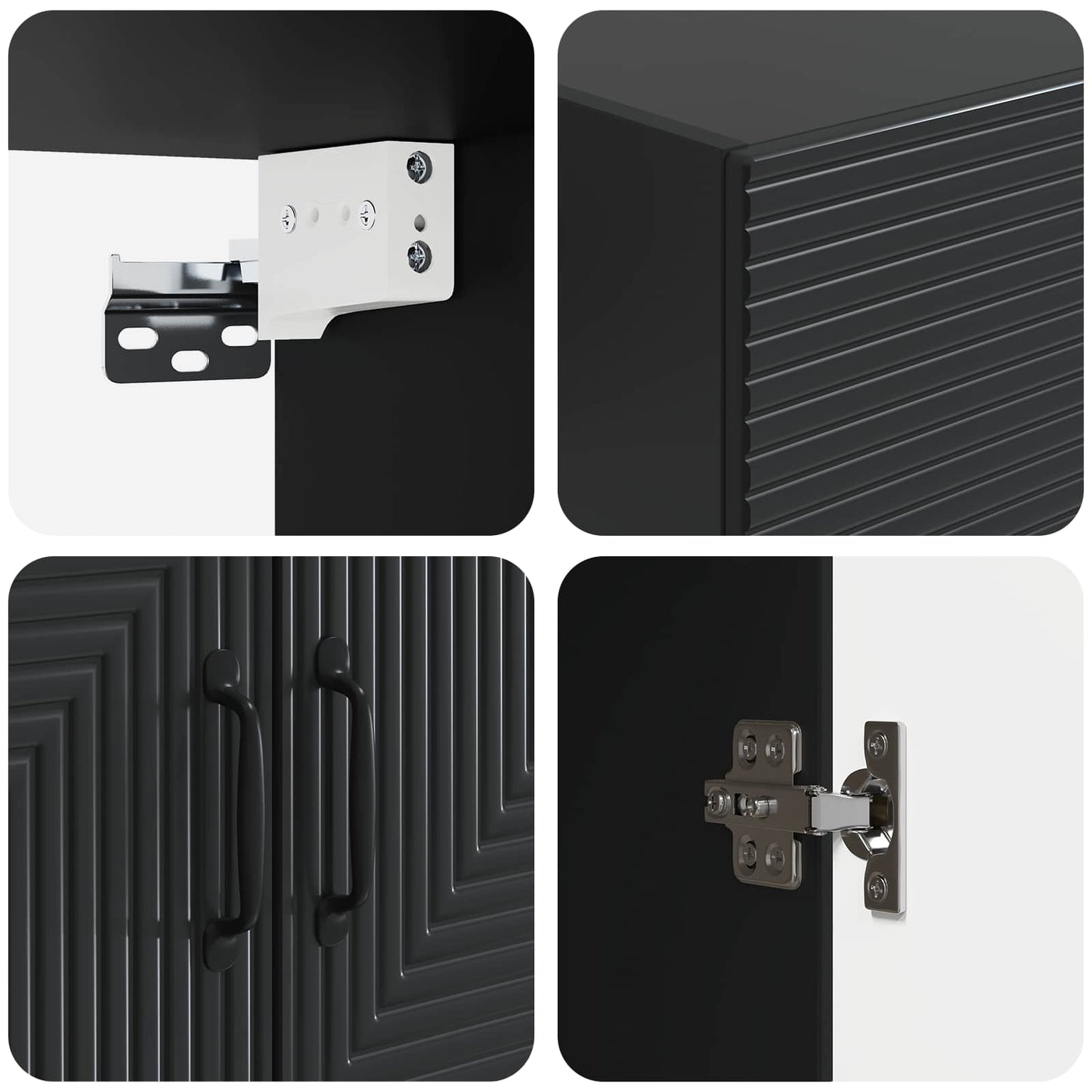 Mobiletto a muro Nero 59 x 31 x 60 cm Legno ingegnerizzato | homemem39