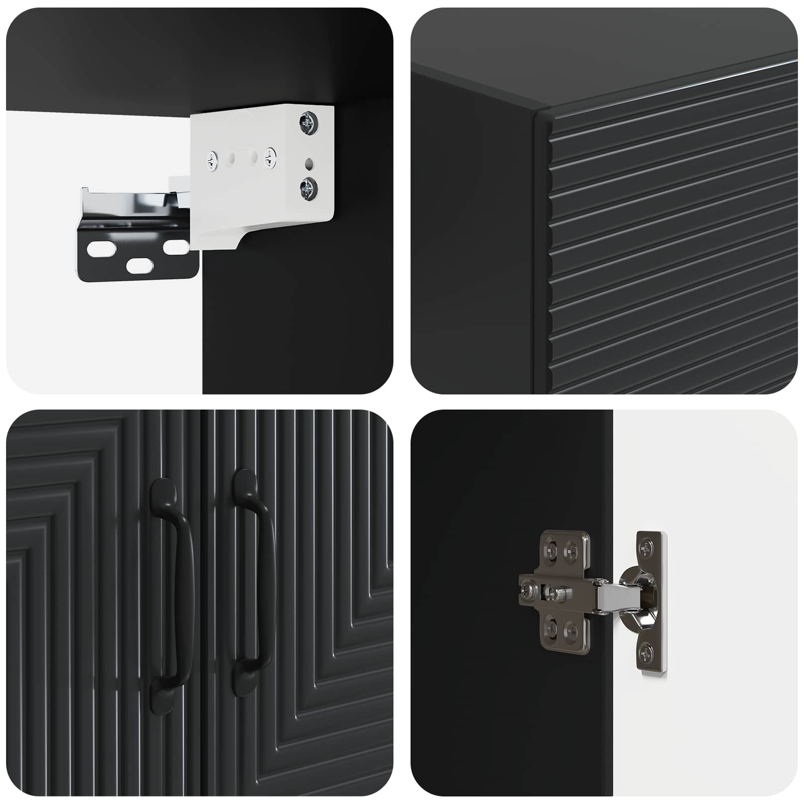 Mobiletto a muro Nero 59 x 31 x 60 cm Legno ingegnerizzato | homemem39