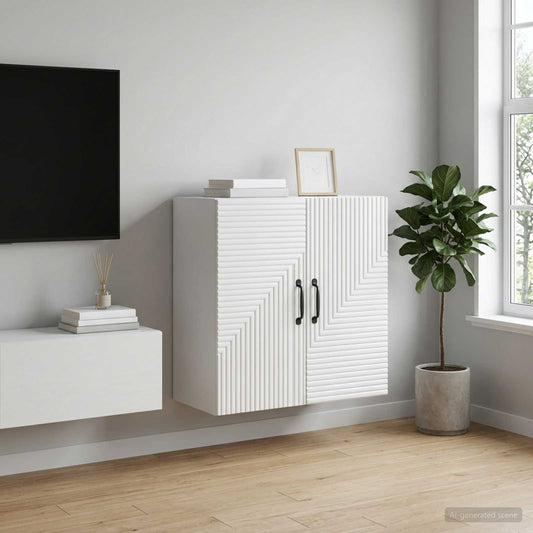 Mobiletto a muro Bianco Lucido 59 x 31 x 60 cm | homemem39