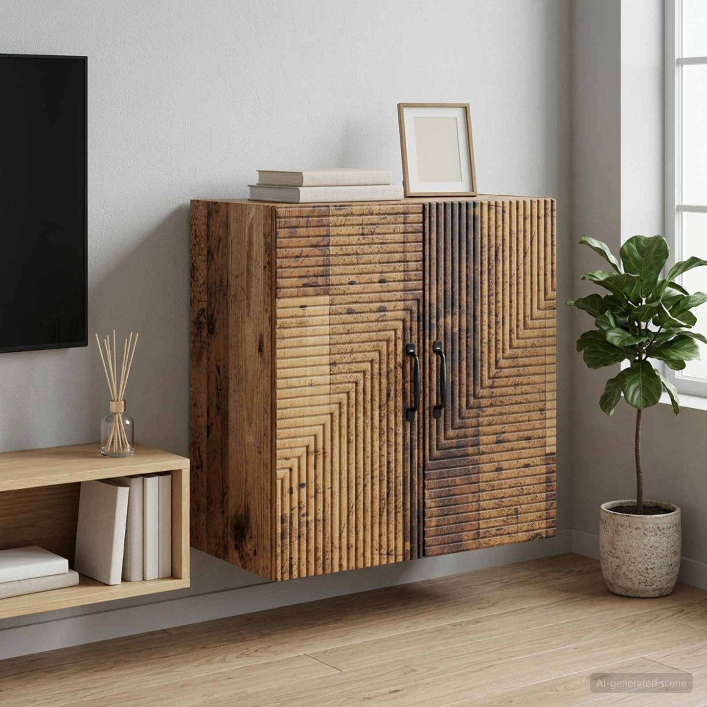 Mobiletto a muro Legno antico 59 x 31 x 60 cm | homemem39
