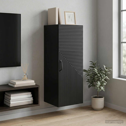Mobiletto a muro Nero 33 x 34,5 x 90 cm Legno ingegnerizzato | homemem39