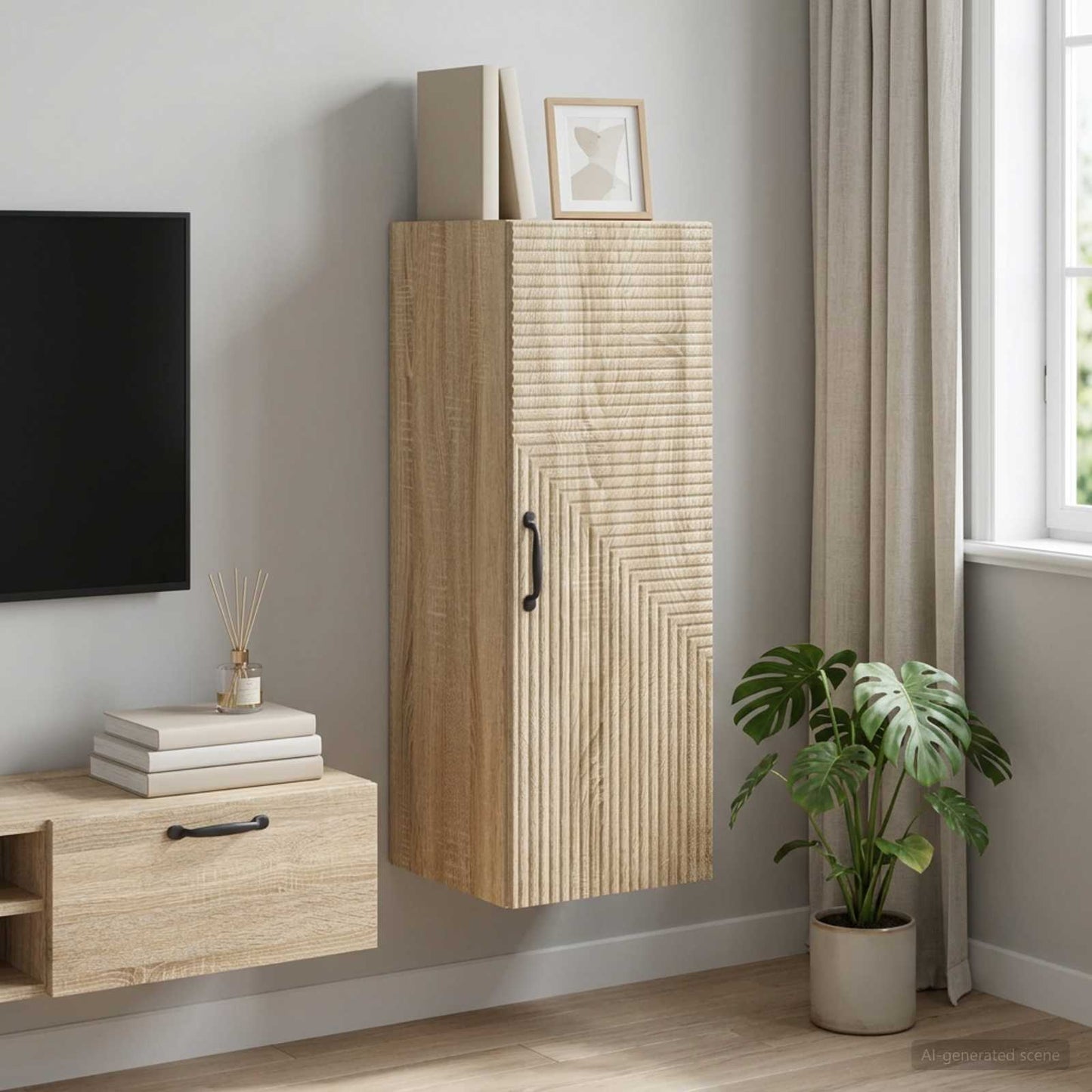 Mobiletto a muro Rovere Sonoma 33 x 34,5 x 90 cm
