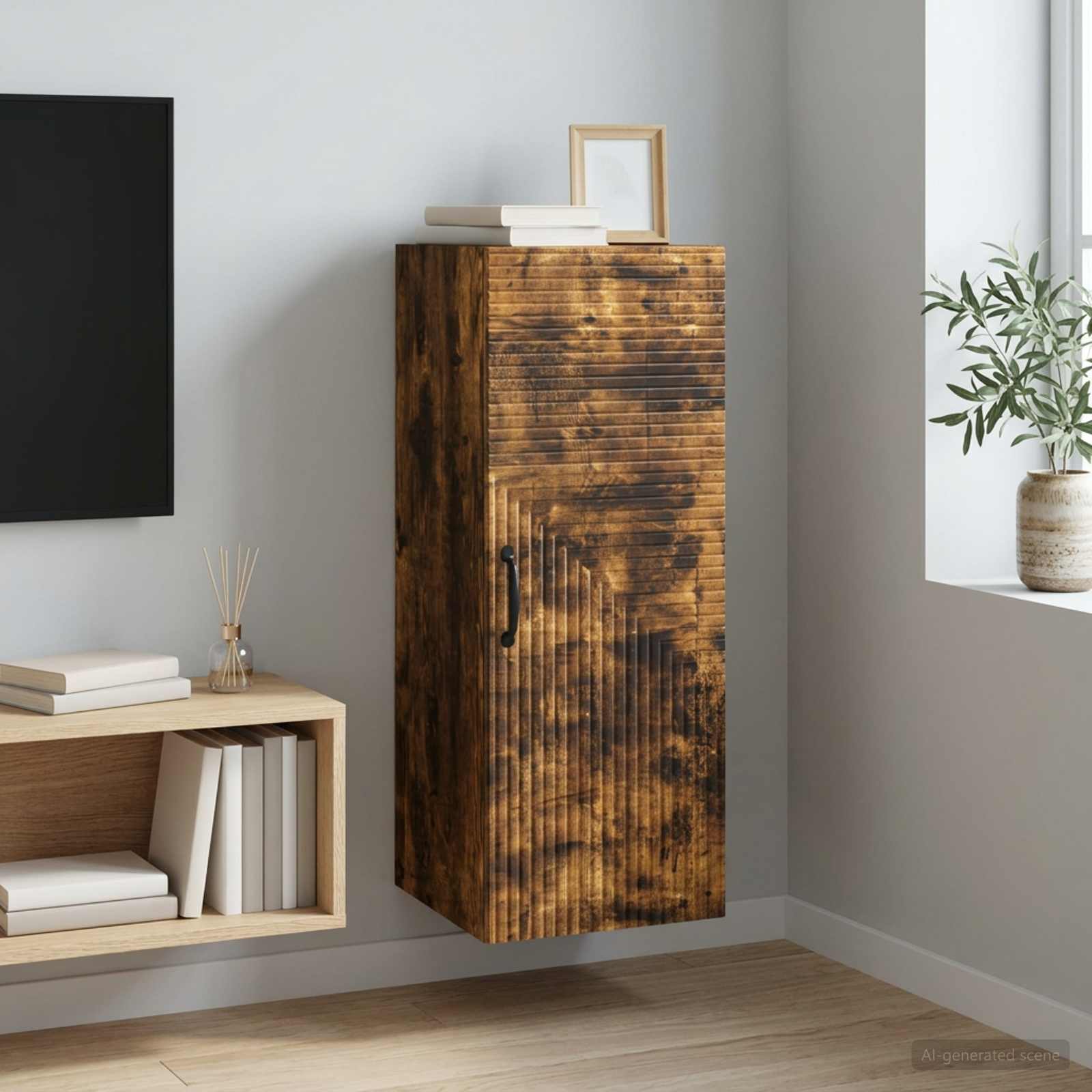 Mobiletto a muro Rovere Fumo 33 x 34,5 x 90 cm | homemem39