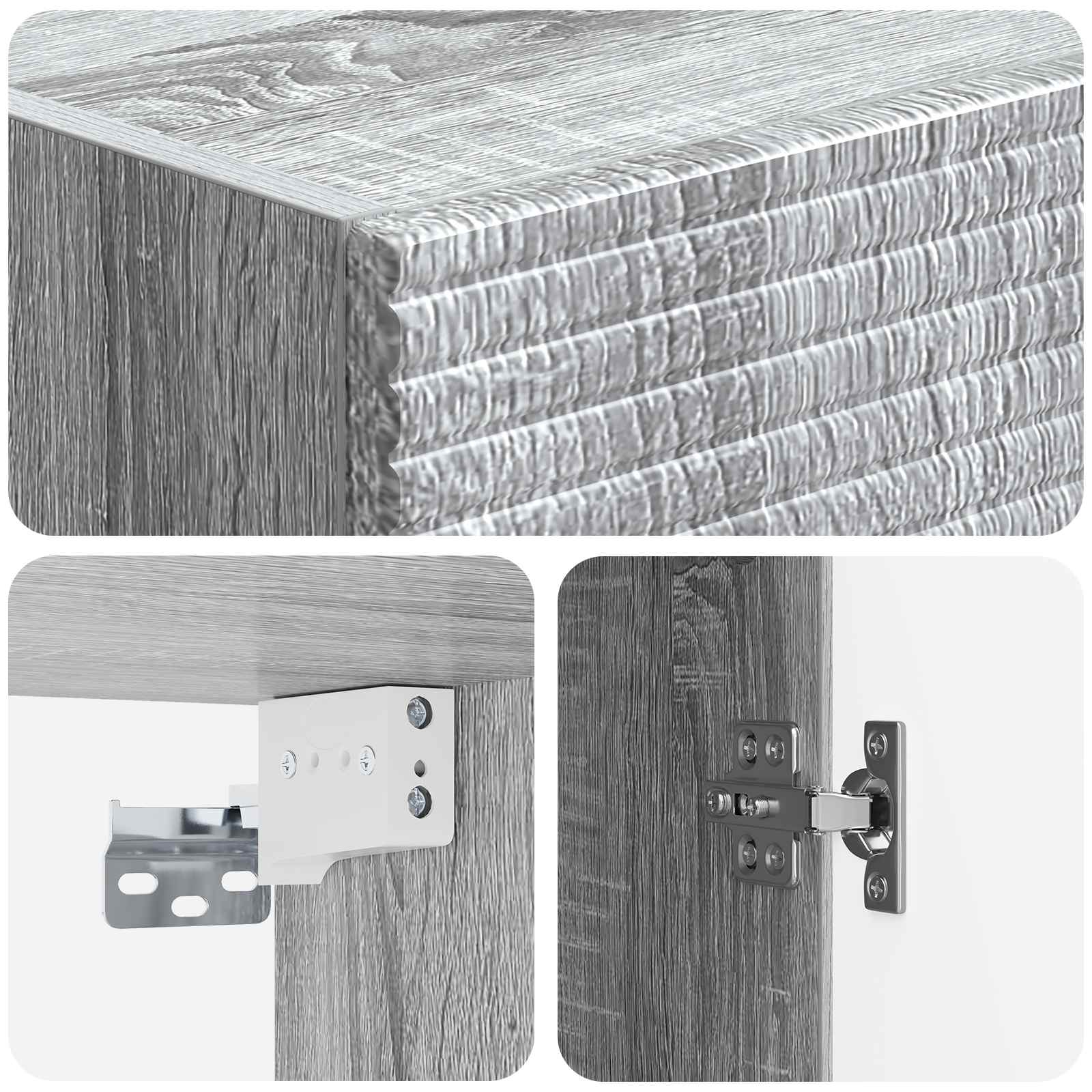 Mobiletto a muro Sonoma grigio 33 x 34,5 x 90 cm | homemem39