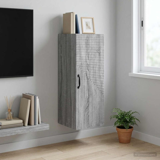 Mobiletto a muro Sonoma grigio 33 x 34,5 x 90 cm | homemem39