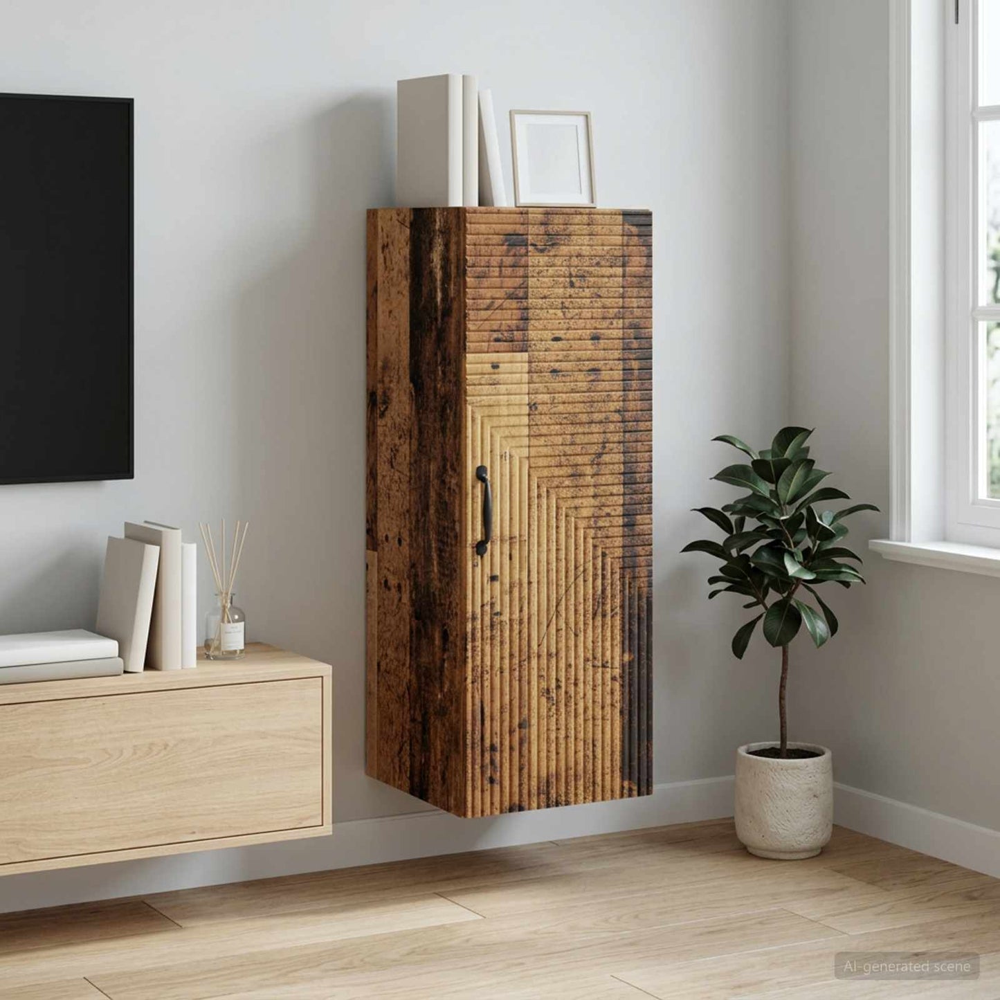 Mobiletto a muro Legno antico 33 x 34,5 x 90 cm | homemem39