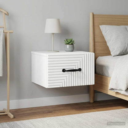 Mobiletto da notte a muro 2 pz Bianco 34,5 x 33 x 20 cm