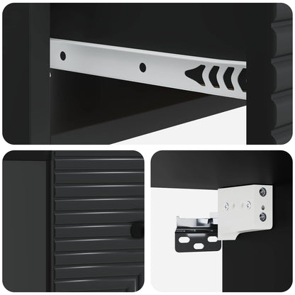 Mobiletto da notte a muro con cassetto Nero 34,5 x 33 x 20 cm | homemem39