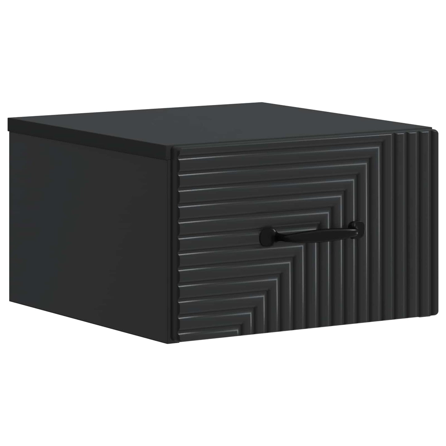 Mobiletto da notte a muro con cassetto Nero 34,5 x 33 x 20 cm | homemem39