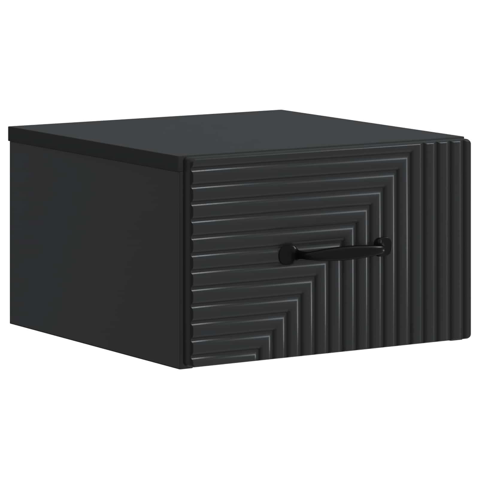 Mobiletto da notte a muro con cassetto Nero 34,5 x 33 x 20 cm | homemem39
