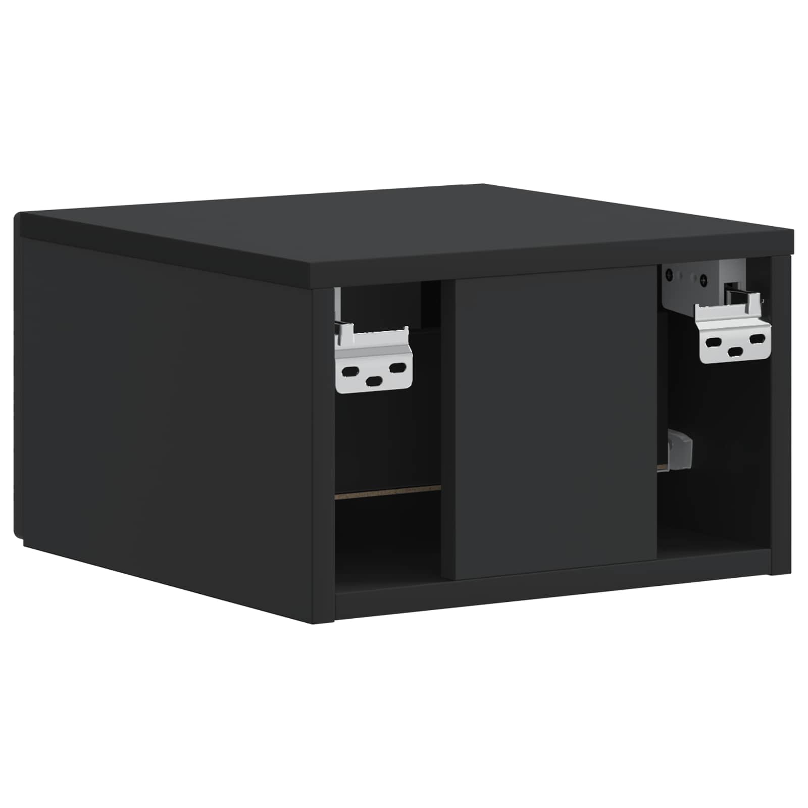 Mobiletto da notte a muro con cassetto Nero 34,5 x 33 x 20 cm | homemem39