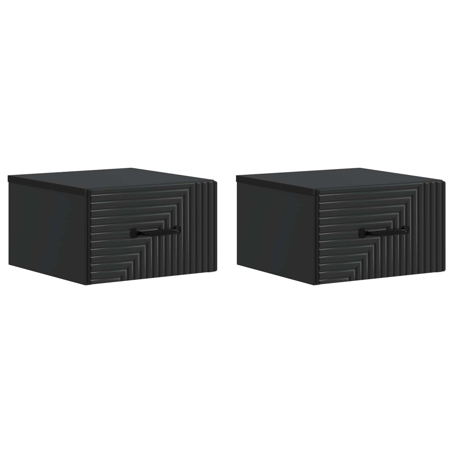 Mobiletto da notte a muro 2 pcs Nero 34,5 x 33 x 20 cm | homemem39