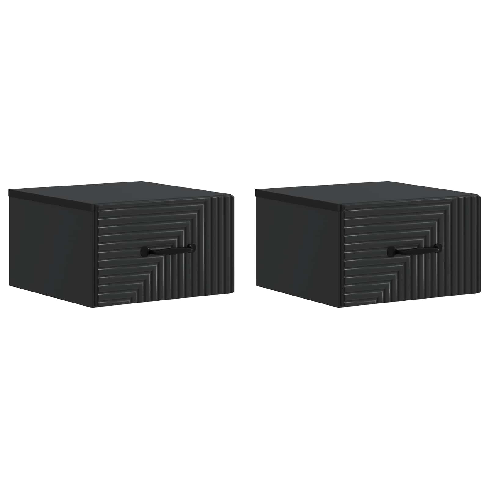 Mobiletto da notte a muro 2 pcs Nero 34,5 x 33 x 20 cm | homemem39