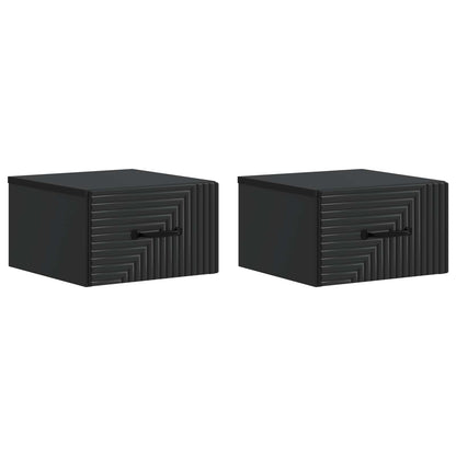 Mobiletto da notte a muro 2 pcs Nero 34,5 x 33 x 20 cm | homemem39