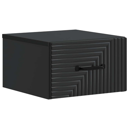 Mobiletto da notte a muro 2 pz Nero 34,5 x 33 x 20 cm