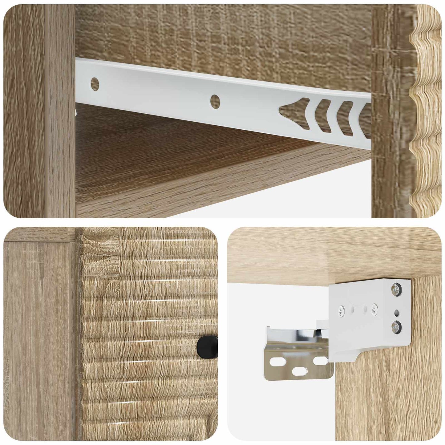 Mobiletto da notte a muro Rovere Sonoma 34,5 x 33 x 20 cm | homemem39