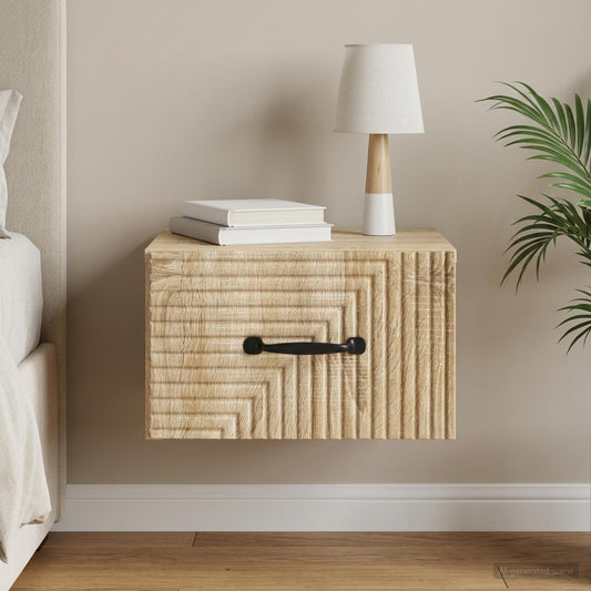 Mobiletto da notte a muro Rovere Sonoma 34,5 x 33 x 20 cm
