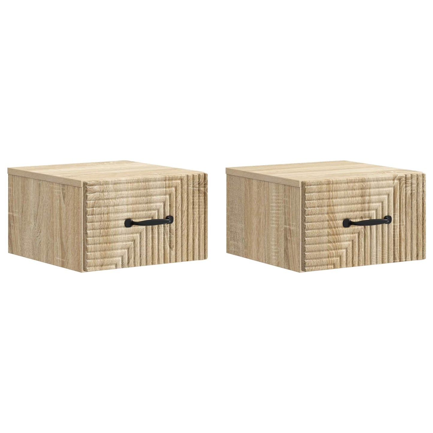 Mobiletto da notte a muro 2 pcs Rovere Sonoma 34,5 x 33 x 20 cm