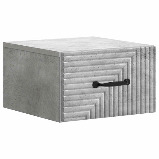Mobiletto da notte a muro Grigio Cemento 34,5 x 33 x 20 cm | homemem39