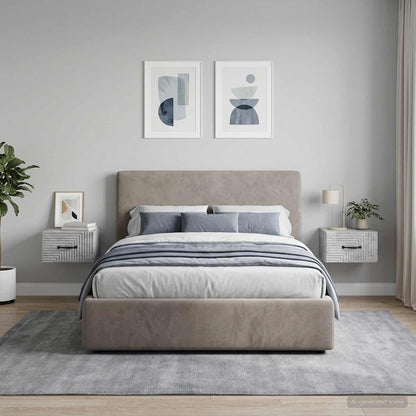 Mobiletto da notte a muro 2 pz Grigio Cemento 34,5 x 33 x 20 cm