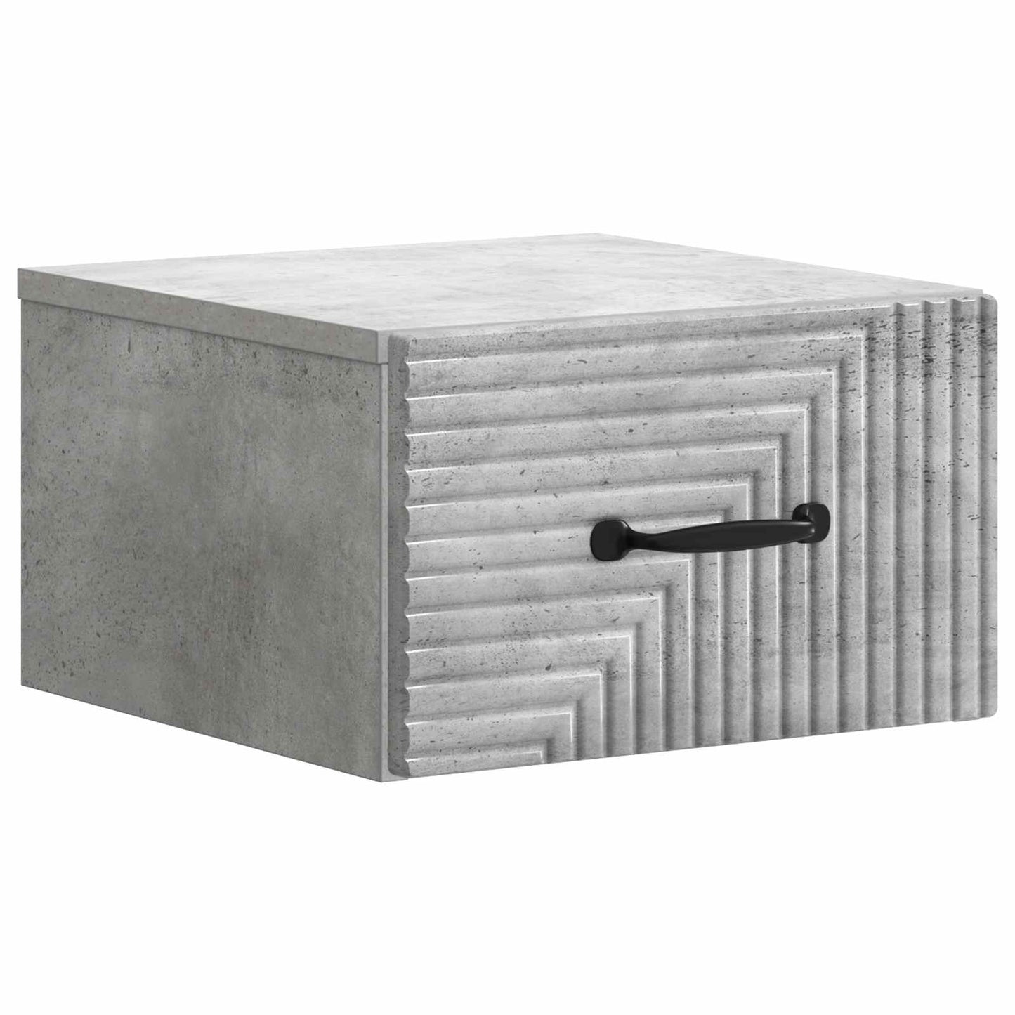 Mobiletto da notte a muro con cassetto 2 pcs Grigio Cemento