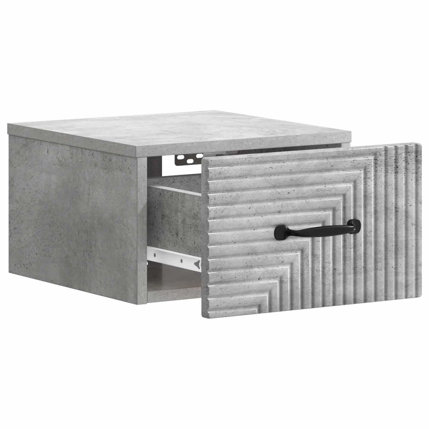 Mobiletto da notte a muro con cassetto 2 pcs Grigio Cemento | homemem39
