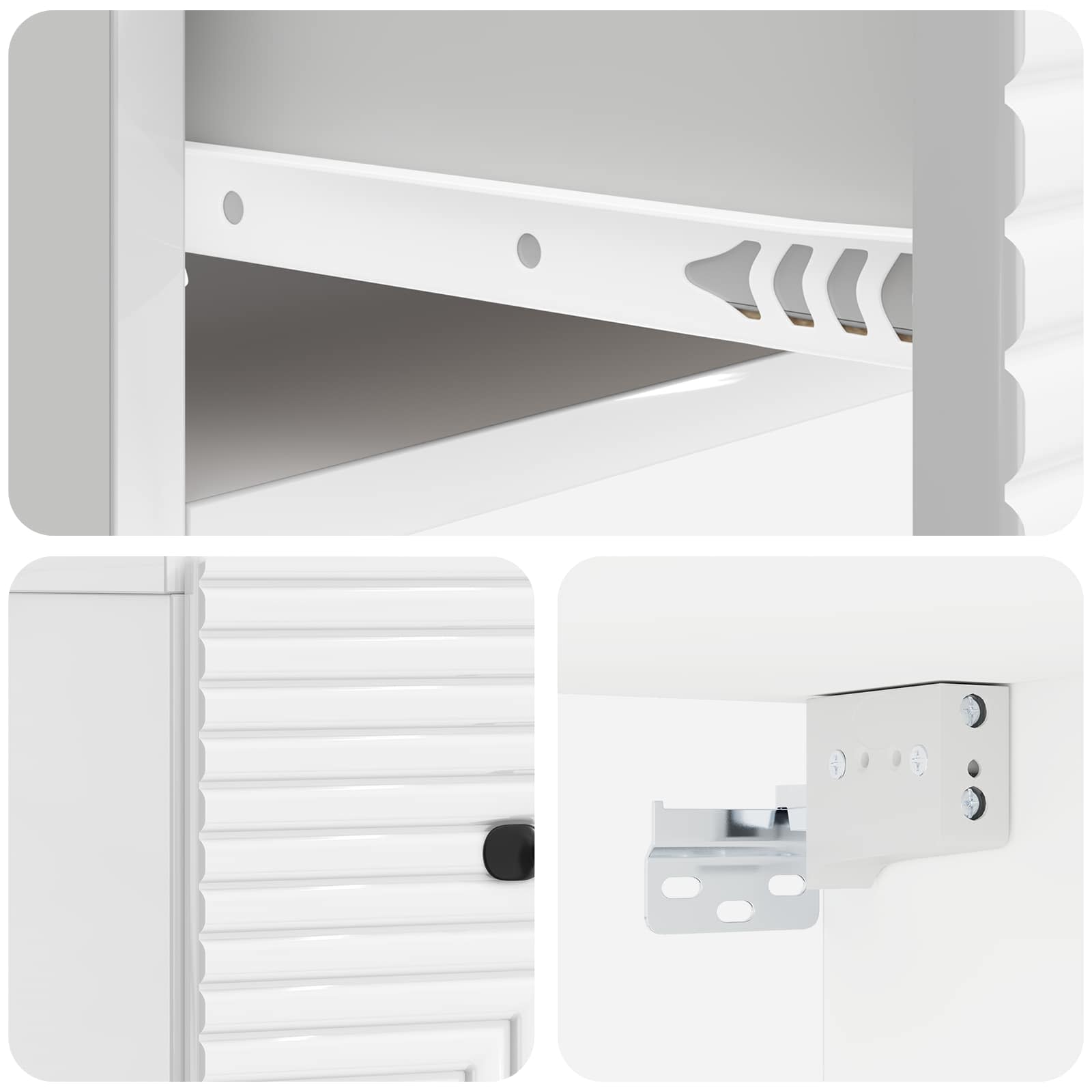 Mobiletto da notte a muro Bianco Lucido 34,5 x 33 x 20 cm | homemem39