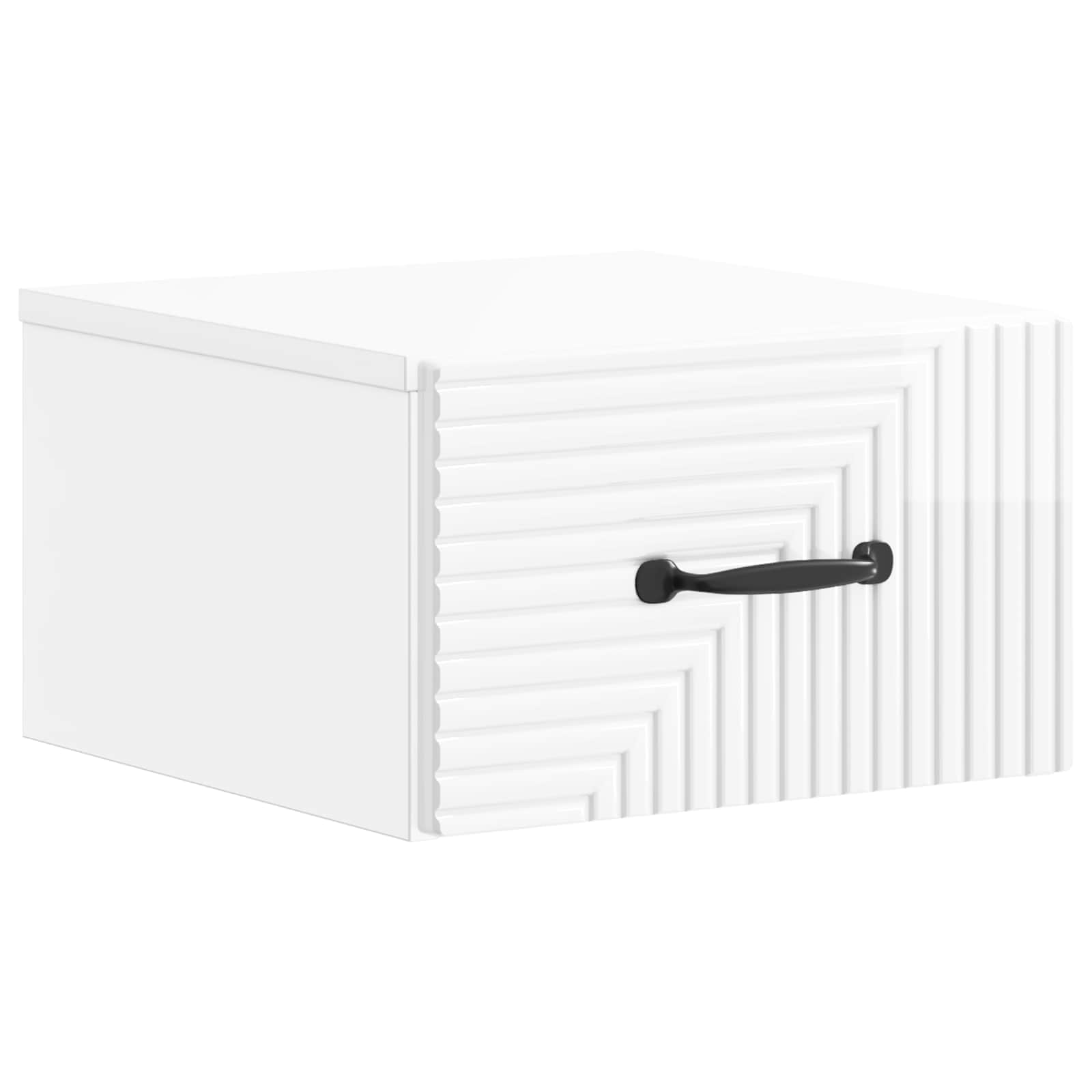 Mobiletto da notte a muro Bianco Lucido 34,5 x 33 x 20 cm | homemem39