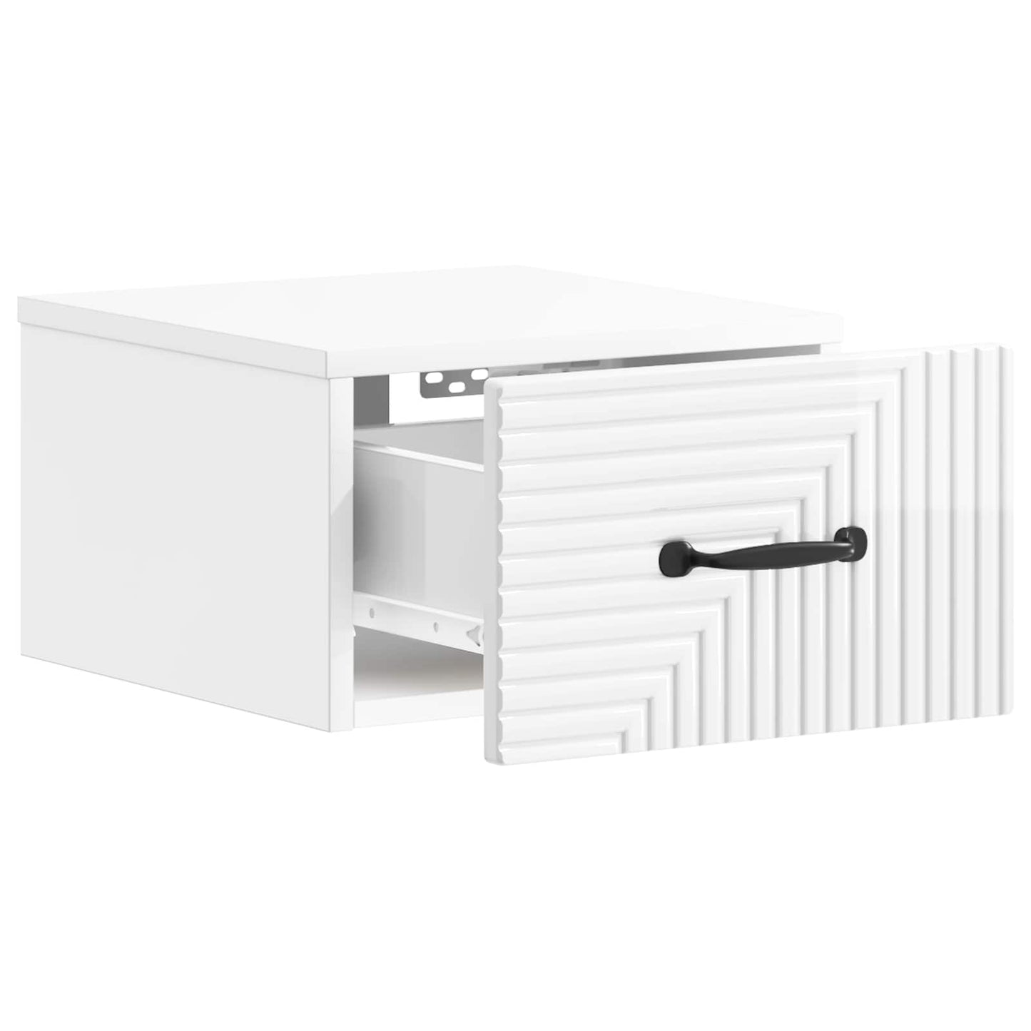Mobiletto da notte a muro Bianco Lucido 34,5 x 33 x 20 cm | homemem39