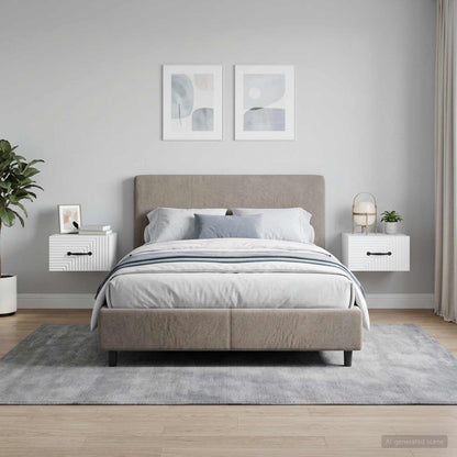 Mobiletto da notte a muro 2 pz Bianco Lucido 34,5 x 33 x 20 cm
