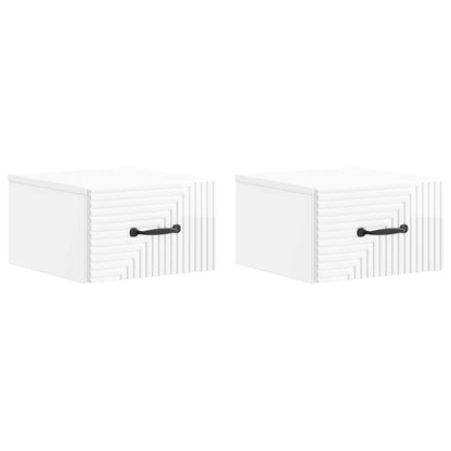Mobiletto da notte a muro 2 pcs Bianco Lucido 34,5 x 33 x 20 cm | homemem39