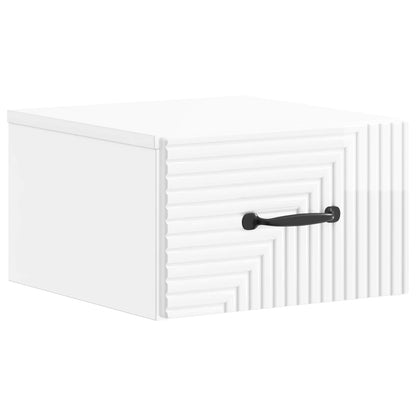 Mobiletto da notte a muro 2 pcs Bianco Lucido 34,5 x 33 x 20 cm | homemem39