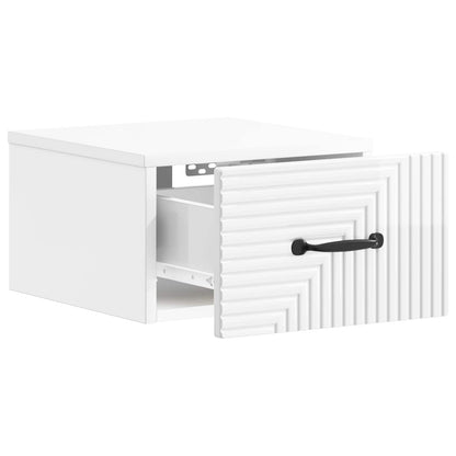 Mobiletto da notte a muro 2 pcs Bianco Lucido 34,5 x 33 x 20 cm | homemem39