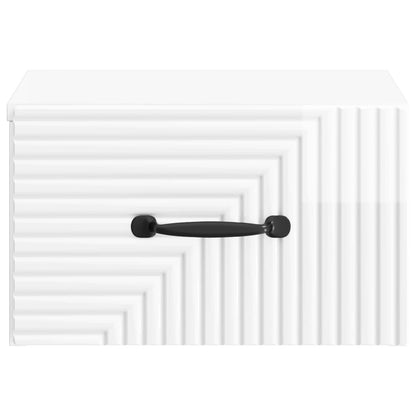 Mobiletto da notte a muro 2 pcs Bianco Lucido 34,5 x 33 x 20 cm | homemem39
