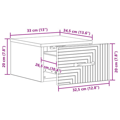 Mobiletto da notte a muro 2 pcs Bianco Lucido 34,5 x 33 x 20 cm | homemem39