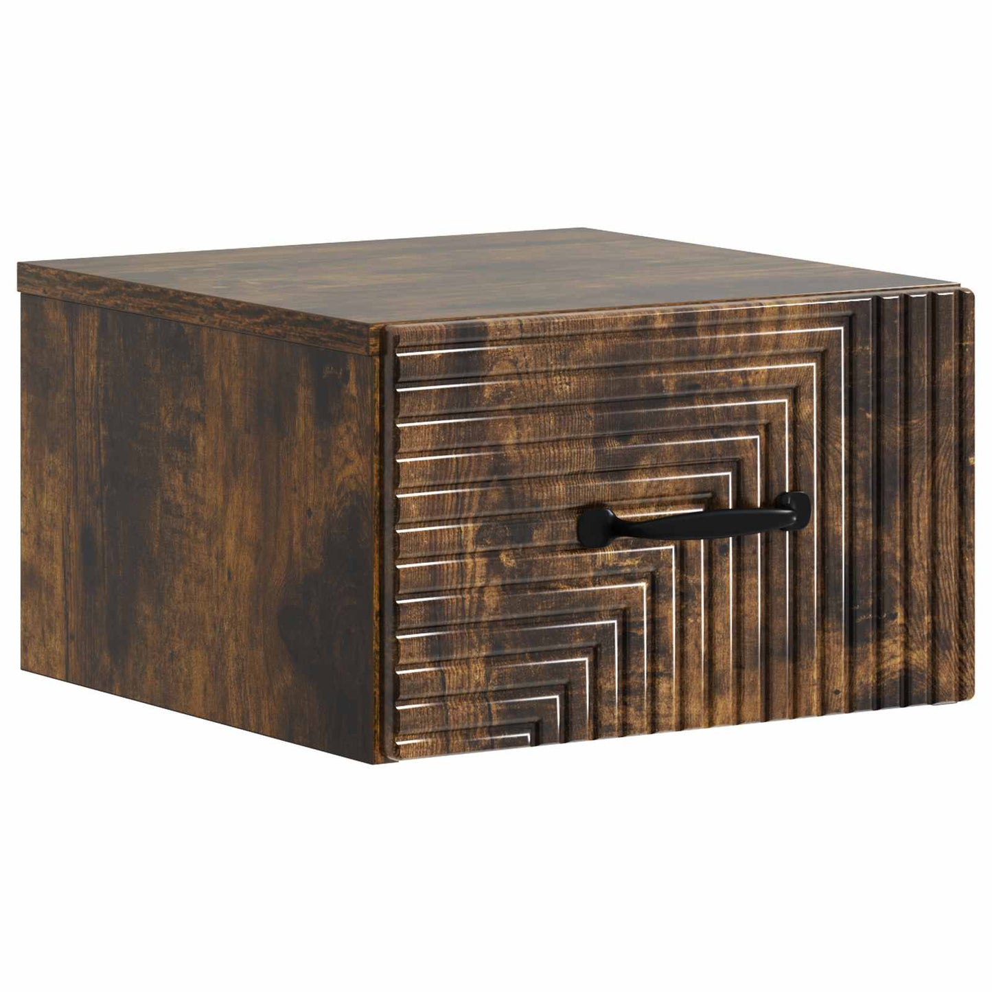 Mobiletto da notte a muro Rovere Fumo 34,5 x 33 x 20 cm
