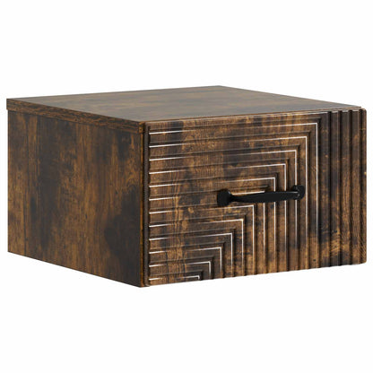 Mobiletto da notte a muro Rovere Fumo 34,5 x 33 x 20 cm