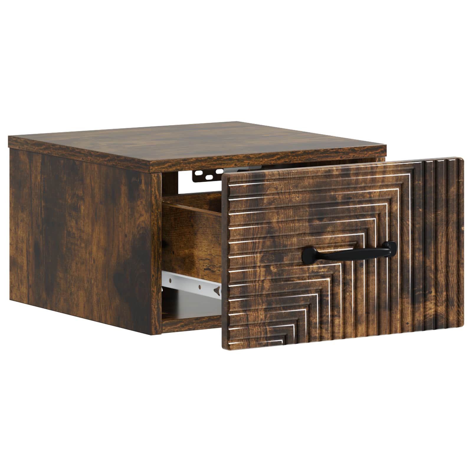 Mobiletto da notte a muro Rovere Fumo 34,5 x 33 x 20 cm | homemem39