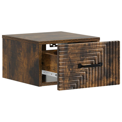 Mobiletto da notte a muro Rovere Fumo 34,5 x 33 x 20 cm | homemem39