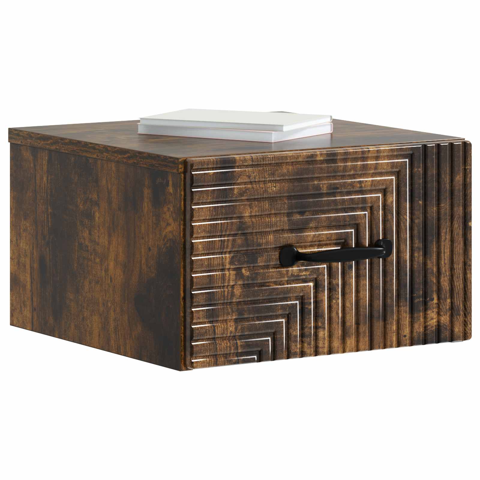 Mobiletto da notte a muro Rovere Fumo 34,5 x 33 x 20 cm | homemem39