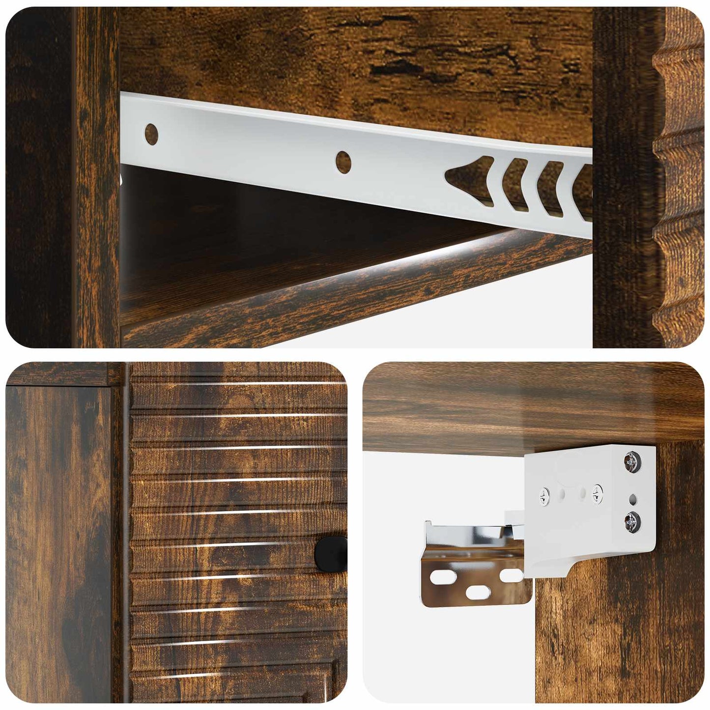 Mobiletto da notte a muro 2 pcs Rovere Fumo 34,5 x 33 x 20 cm | homemem39