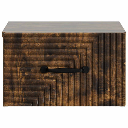 Mobiletto da notte a muro 2 pcs Rovere Fumo 34,5 x 33 x 20 cm | homemem39