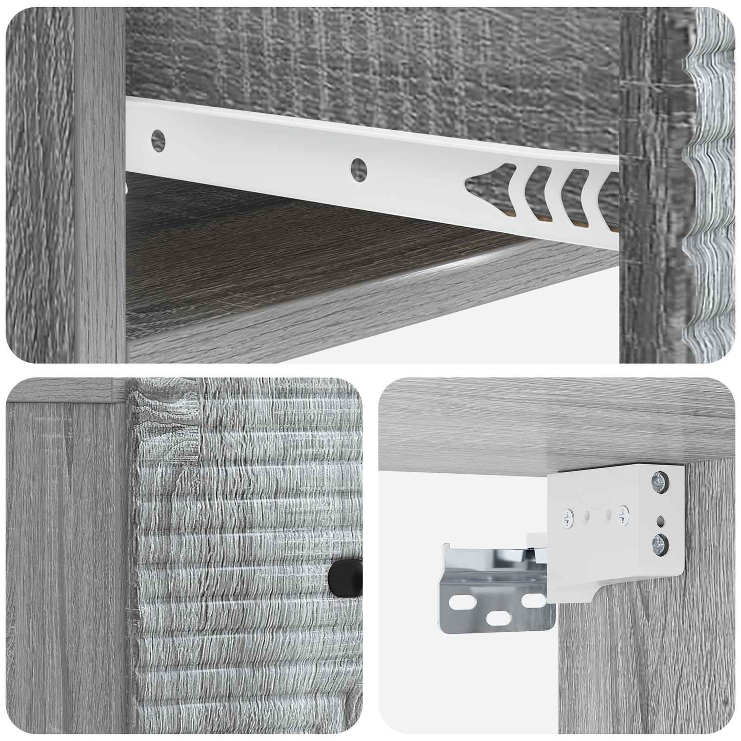 Mobiletto da notte a muro Grigio Sonoma 34,5 x 33 x 20 cm | homemem39